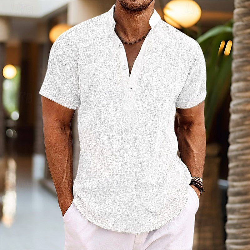 Daan - linen short-sleeve shirt for men