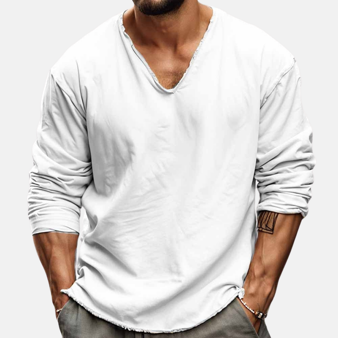 Owen | Relaxed Fit Long Sleeve V Neck T-shirt