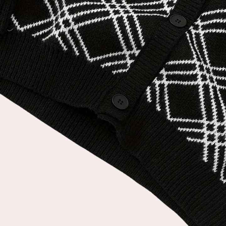 Daniel | Men's Elegant Checkered Cardigan