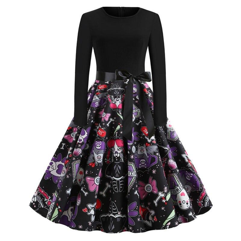 Gothic Cartoon Print Halloween Costume | Midi