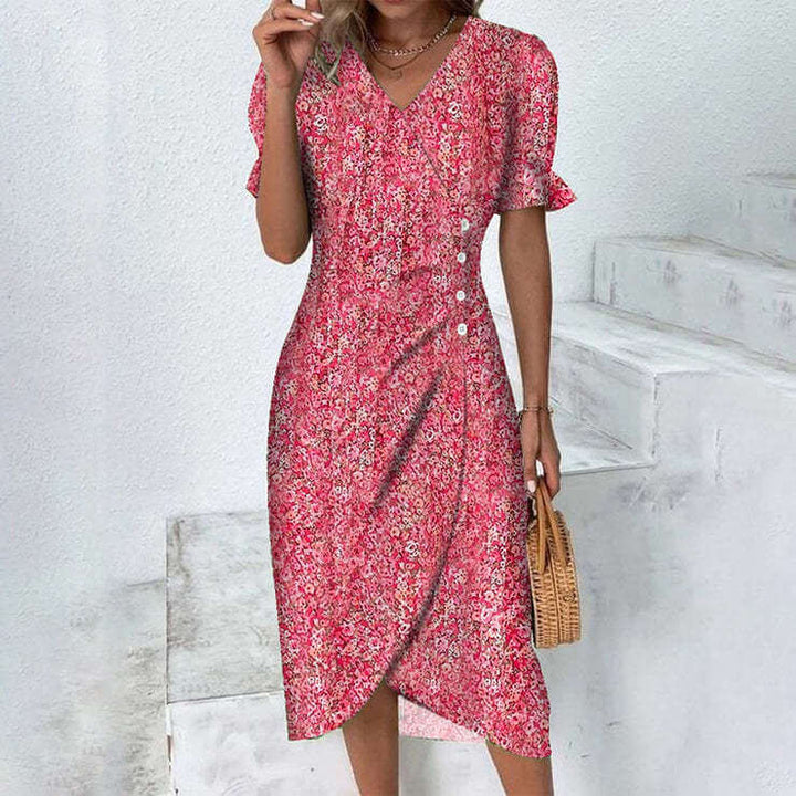 Women's Summer Dress with Melange Pattern