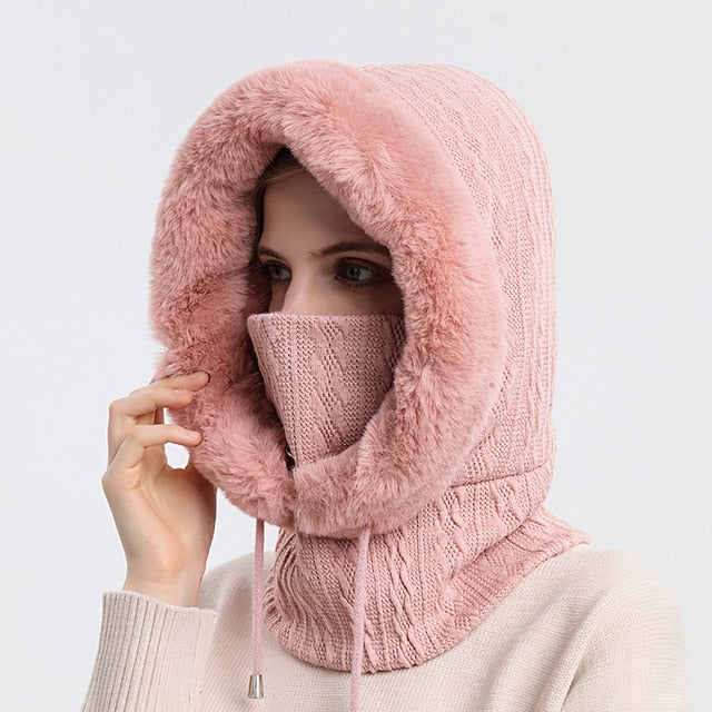 Women's Hooded Balaclava with Face Covering