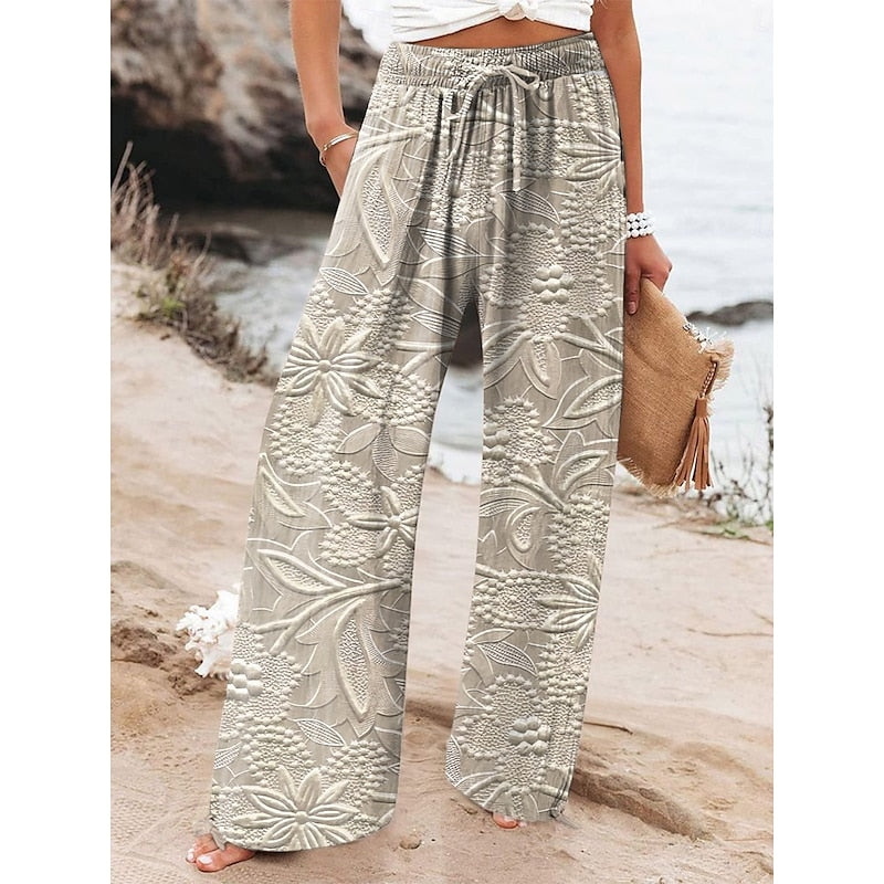 Sophie - Summer Vintage Women's Trousers with Wide Legs"