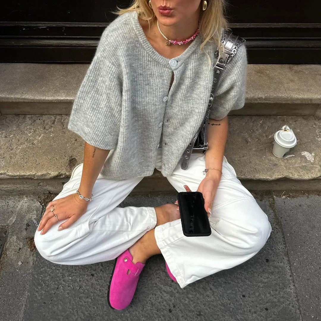 Sandra | Chic Short Sleeve Knitwear for Her