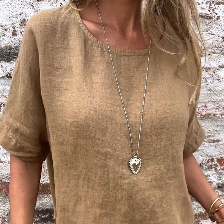 Solid Color Casual T-shirt for Women