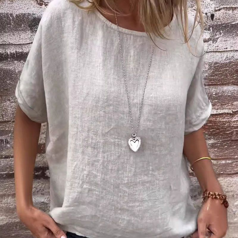 Solid Color Casual T-shirt for Women