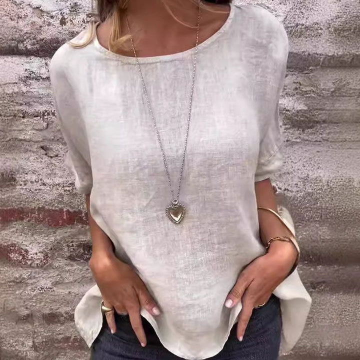 Solid Color Casual T-shirt for Women