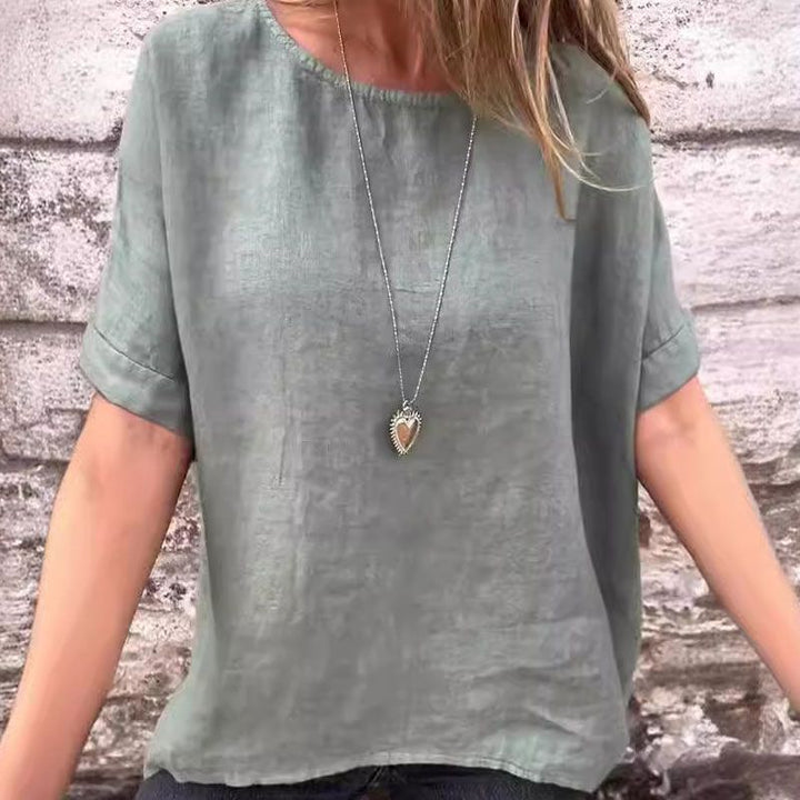 Solid Color Casual T-shirt for Women