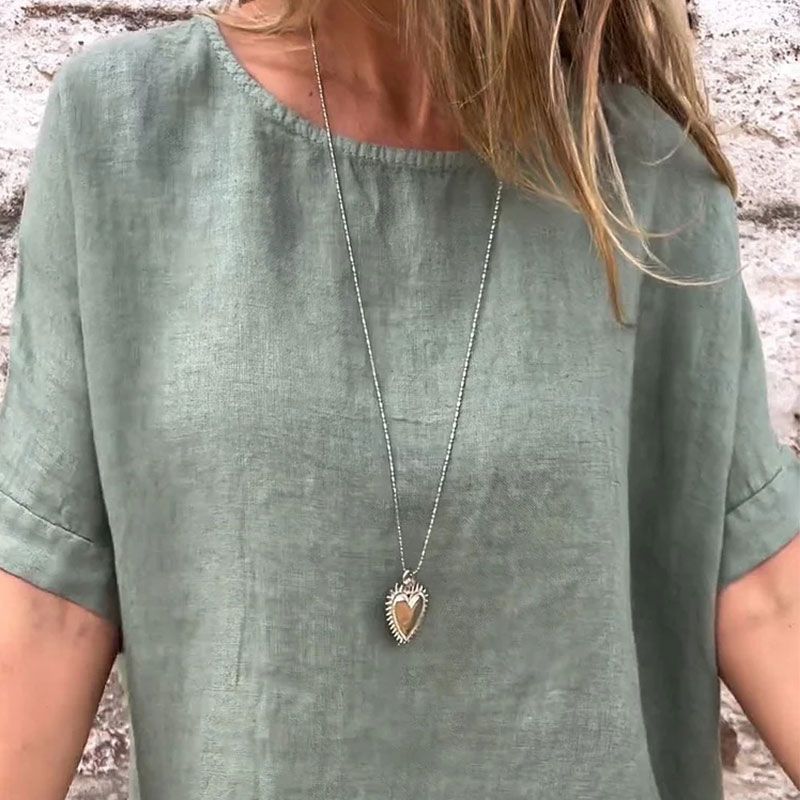 Solid Color Casual T-shirt for Women