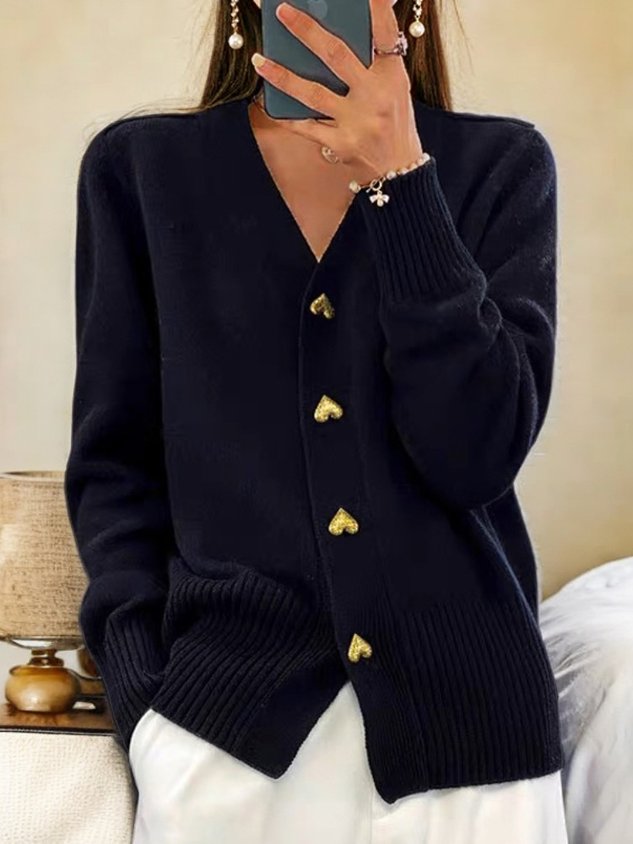 Ruby | Cozy Women's Cardigan with Heart Buttons