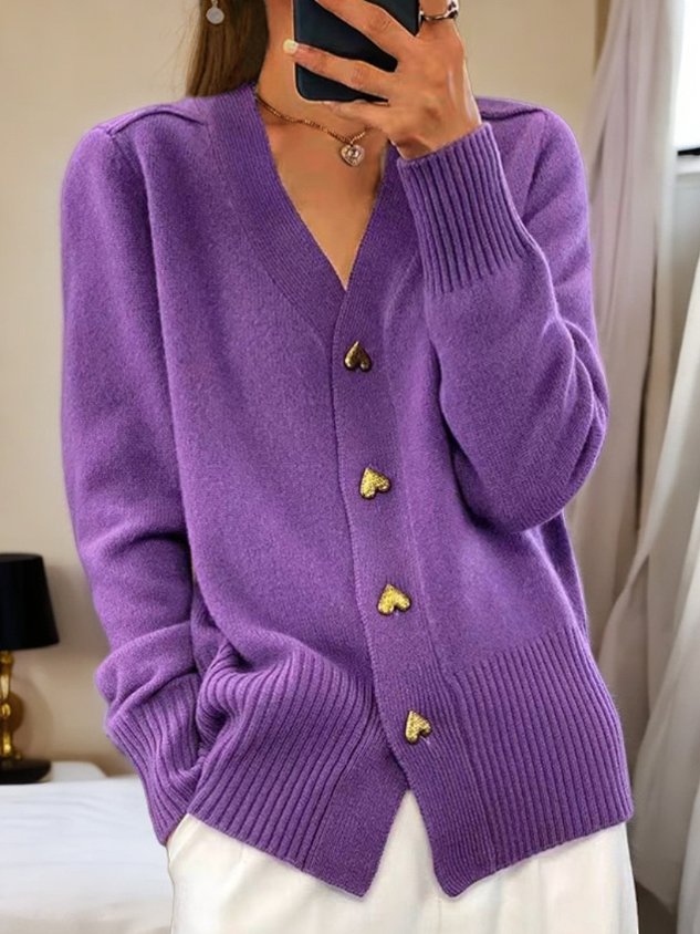 Ruby | Cozy Women's Cardigan with Heart Buttons