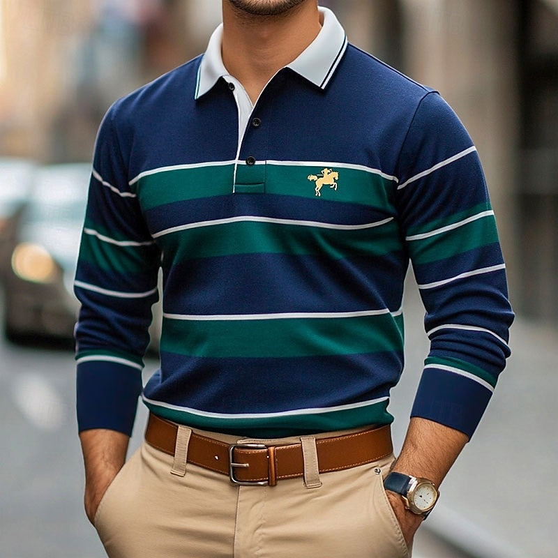 James - Long Sleeve Polo for Men.