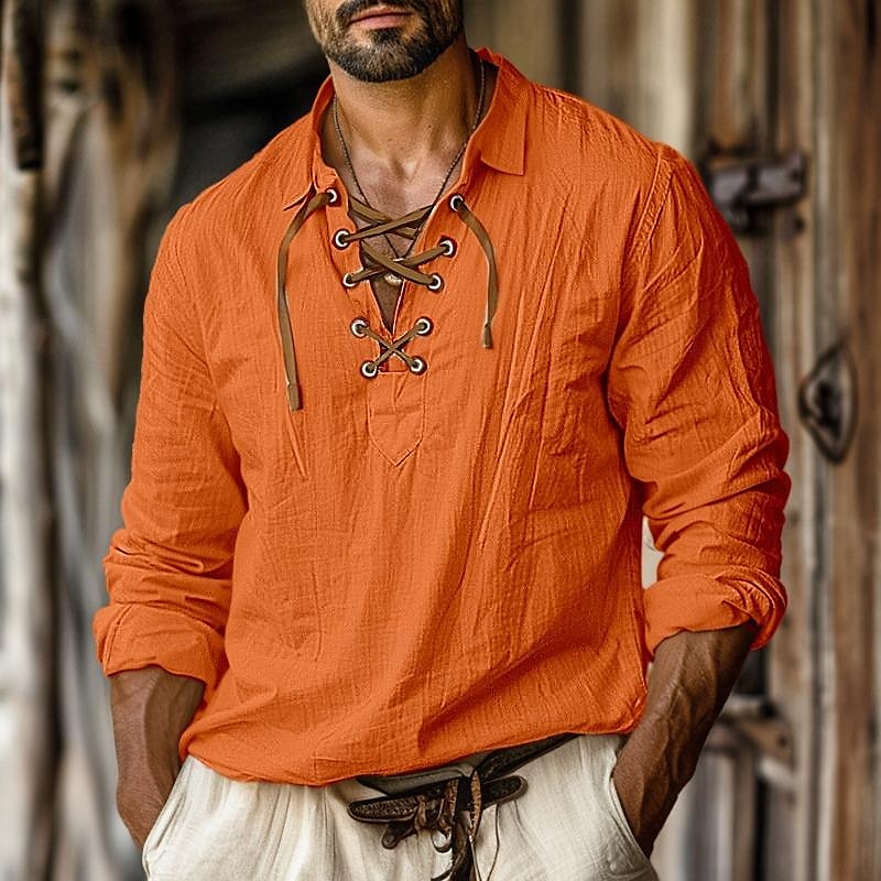 Henry Linen Long Sleeve Shirt for Men