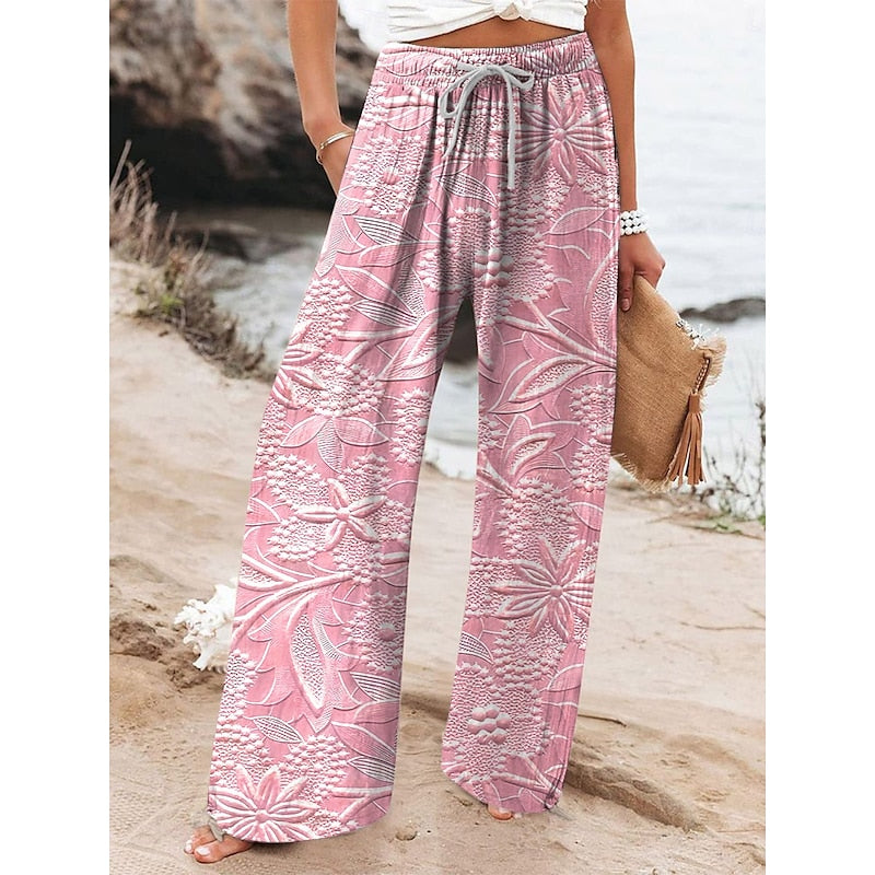 Sophie - Summer Vintage Women's Trousers with Wide Legs"