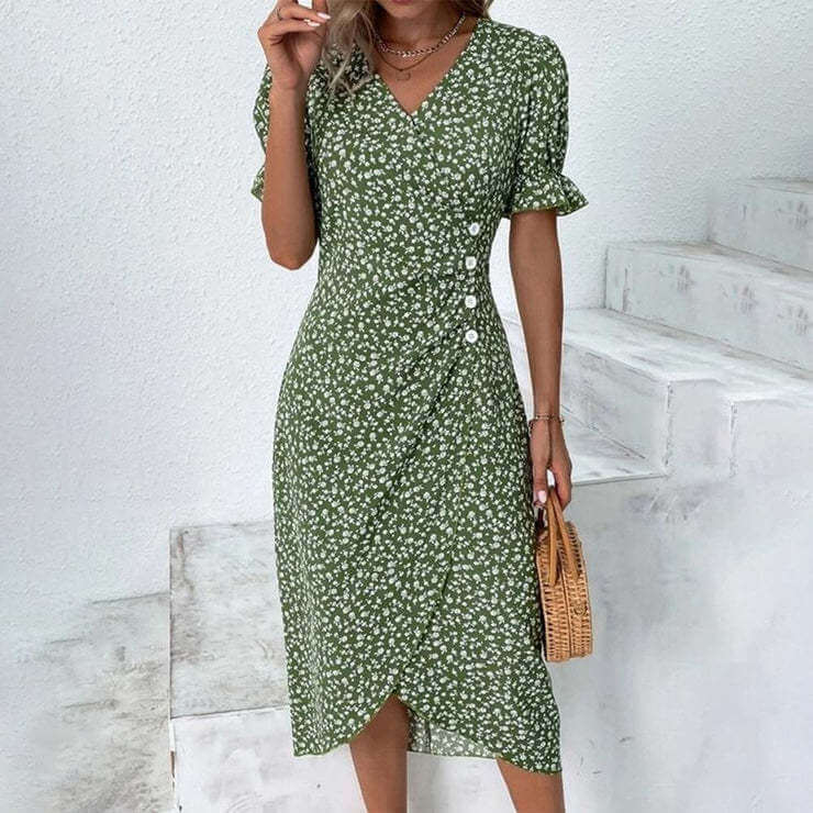 Women's Summer Dress with Melange Pattern