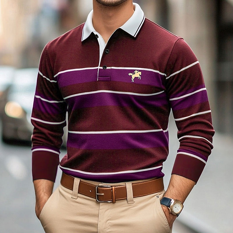 James - Long Sleeve Polo for Men.