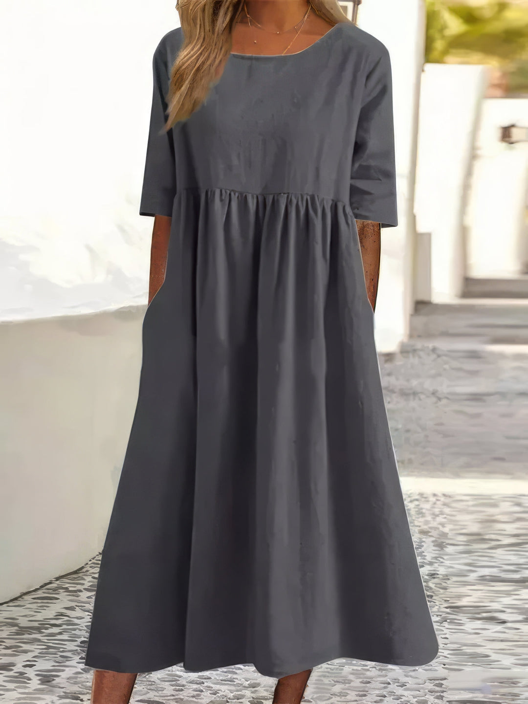 Cotton Dress with Pockets
