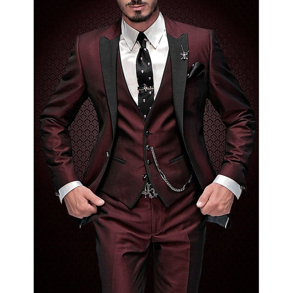 Three-Piece Linen Set for Men: Business Blazer, Vest and Trousers